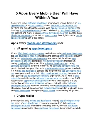 5 apps every mobile user will have within a year