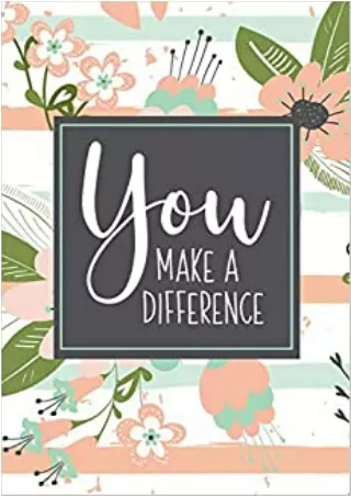 You Make A Difference A Gift Notebook To Show Appreciation for Employees Volunteers