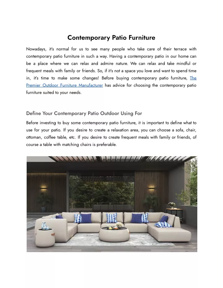contemporary patio furniture