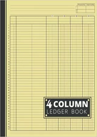 4 Column Ledger Book Accounting Ledger Book  Income and Expense Log Book For Small