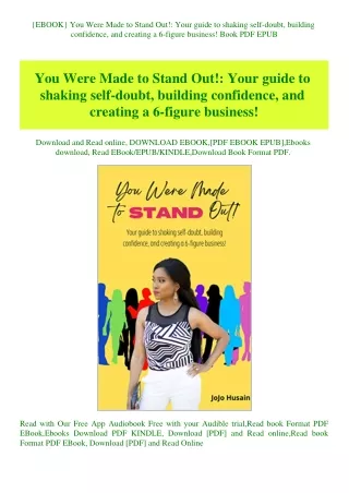 {EBOOK} You Were Made to Stand Out! Your guide to shaking self-doubt  building confidence  and creat