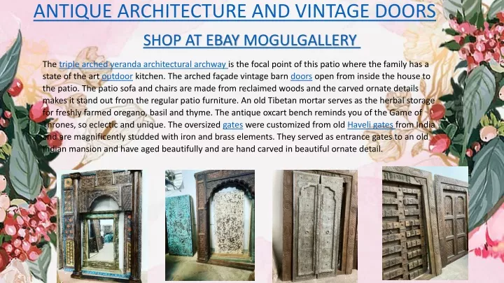 antique architecture and vintage doors