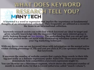 what does keyword research tell you