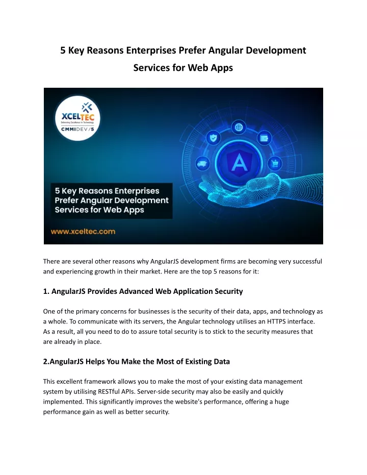 5 key reasons enterprises prefer angular