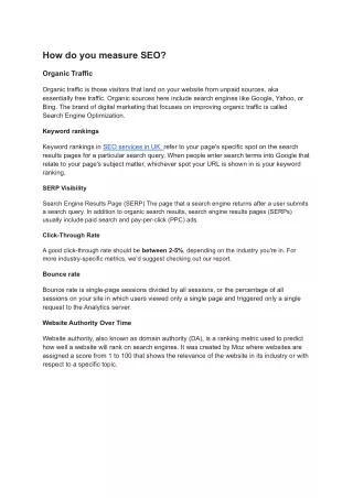 how do you measure seo