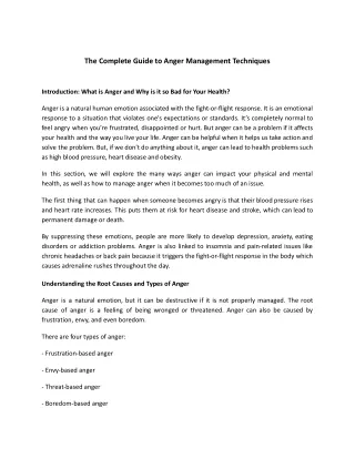 the complete guide to anger management techniques