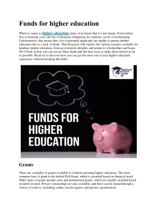Funds for higher education pdf