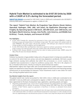 hybrid train market is estimated to be 8187
