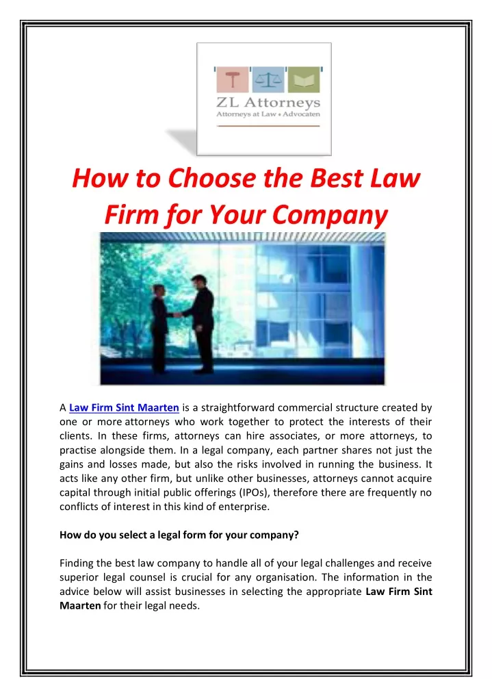 how to choose the best law firm for your company