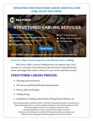 Infrastructure Cabling Services in USA | Maxpower