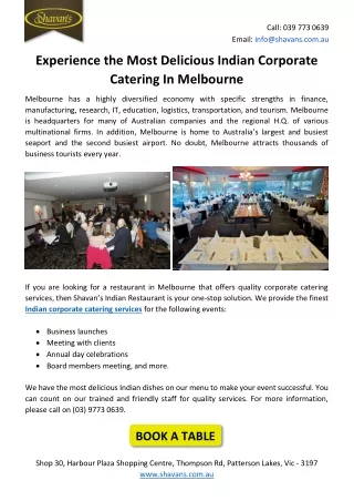 Experience the Most Delicious Indian Corporate Catering In Melbourne