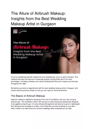 The Allure of Airbrush Makeup_ Insights from the Best Wedding Makeup Artist in Gurgaon