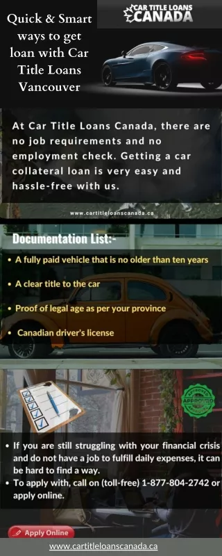 Car Title Loans Vancouver | No Account History Check
