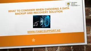 what to consider when choosing a data backup and recovery solution