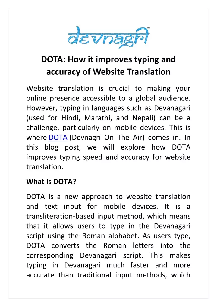 dota how it improves typing and accuracy