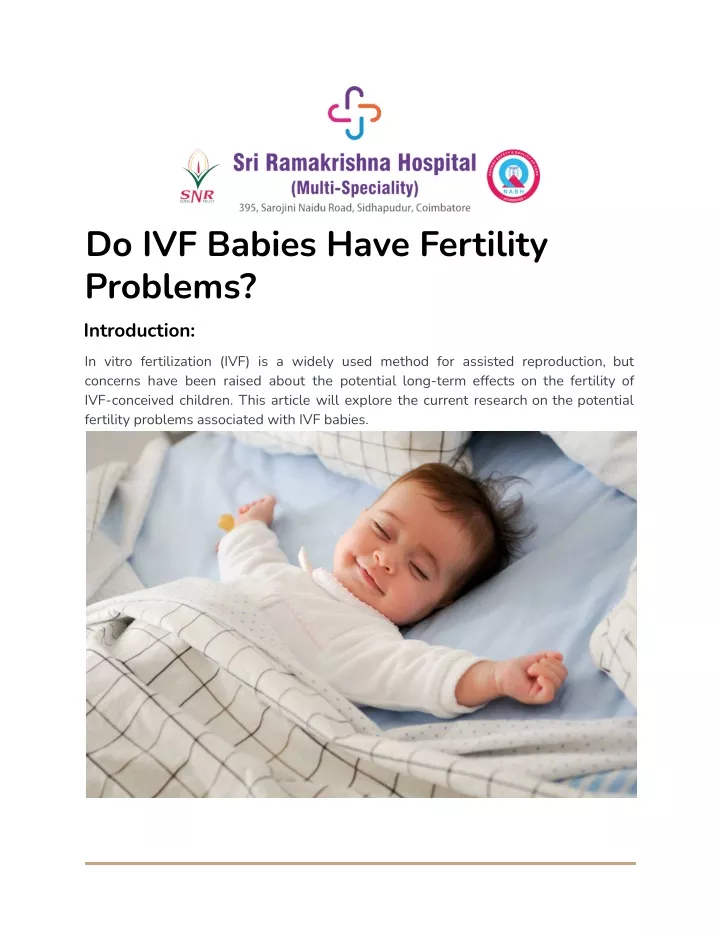 do ivf babies have fertility problems introduction
