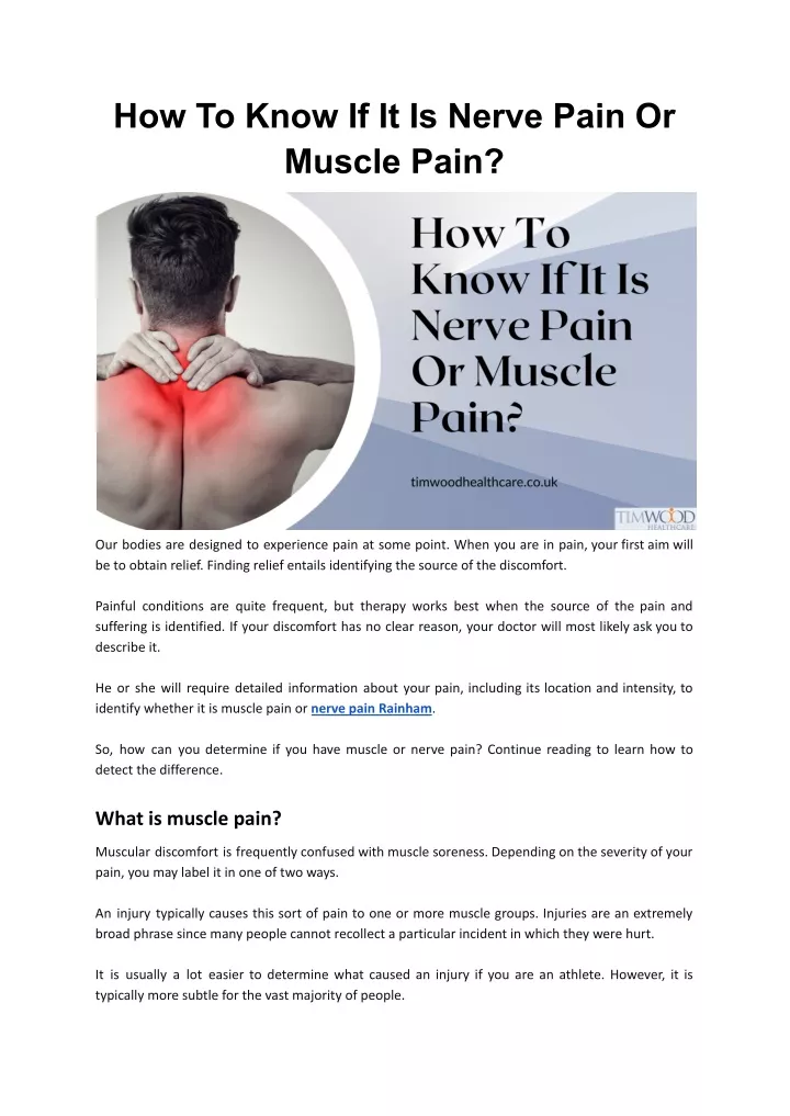 how to know if it is nerve pain or muscle pain