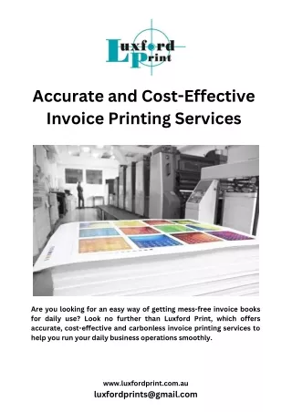 Accurate and Cost-Effective Invoice Printing Services