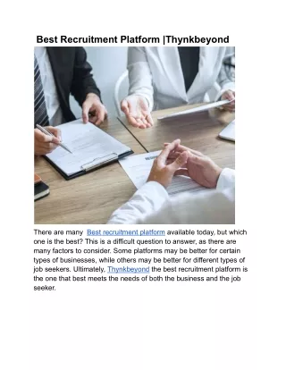 best recruitment platform thynkbeyond