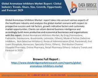 Aromatase Inhibitors Market Dynamics, Analysis, Insigh