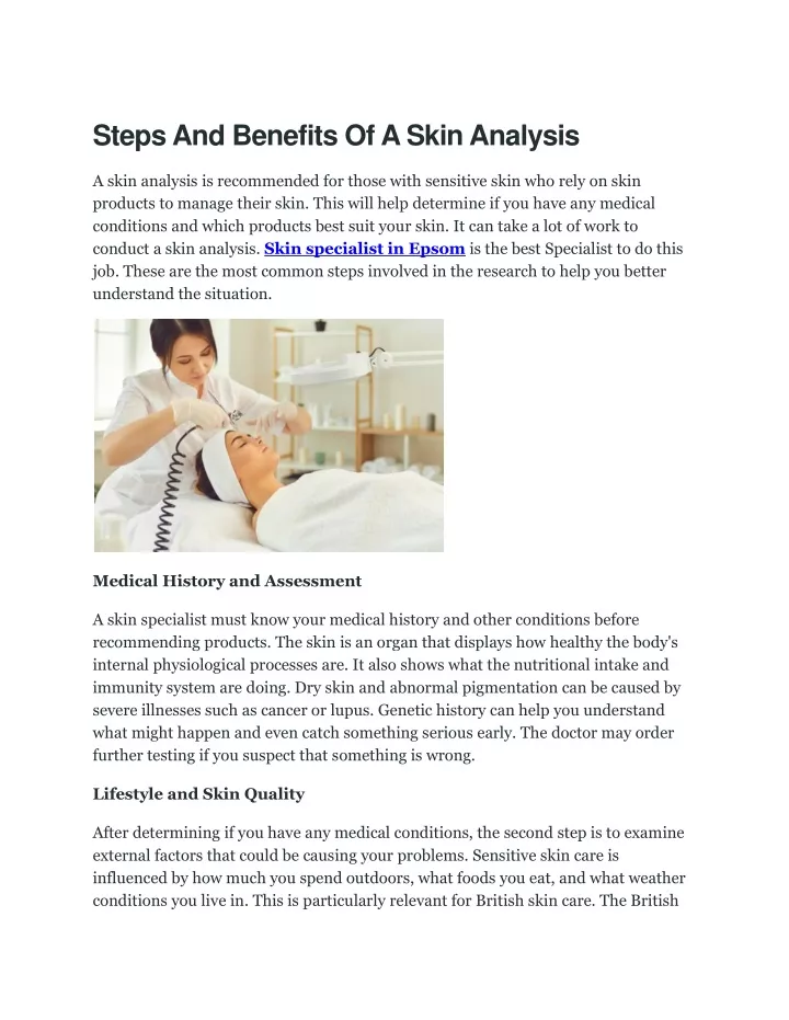 steps and benefits of a skin analysis