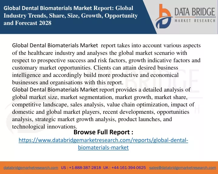 global dental biomaterials market report global