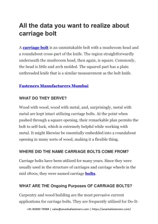 all the data you want to realize about carriage
