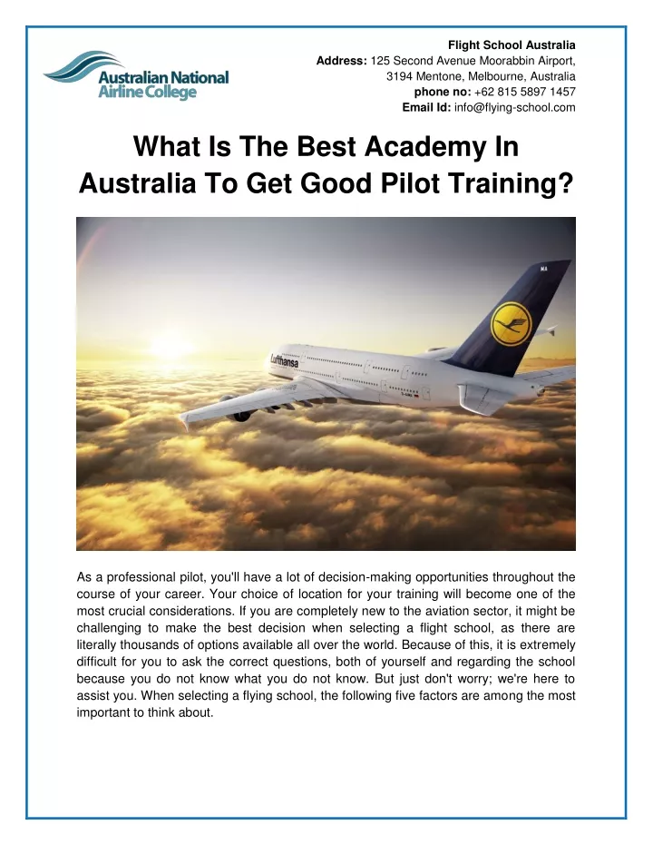 flight school australia