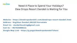 Dew Drops Resort Dandeli | Luxury Resorts in Dandeli | Resorts in Dandeli