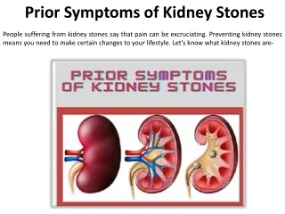 Early warning signs of kidney stones