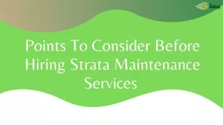 points to consider before hiring strata