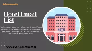 Hotel Email List - 100% verified data