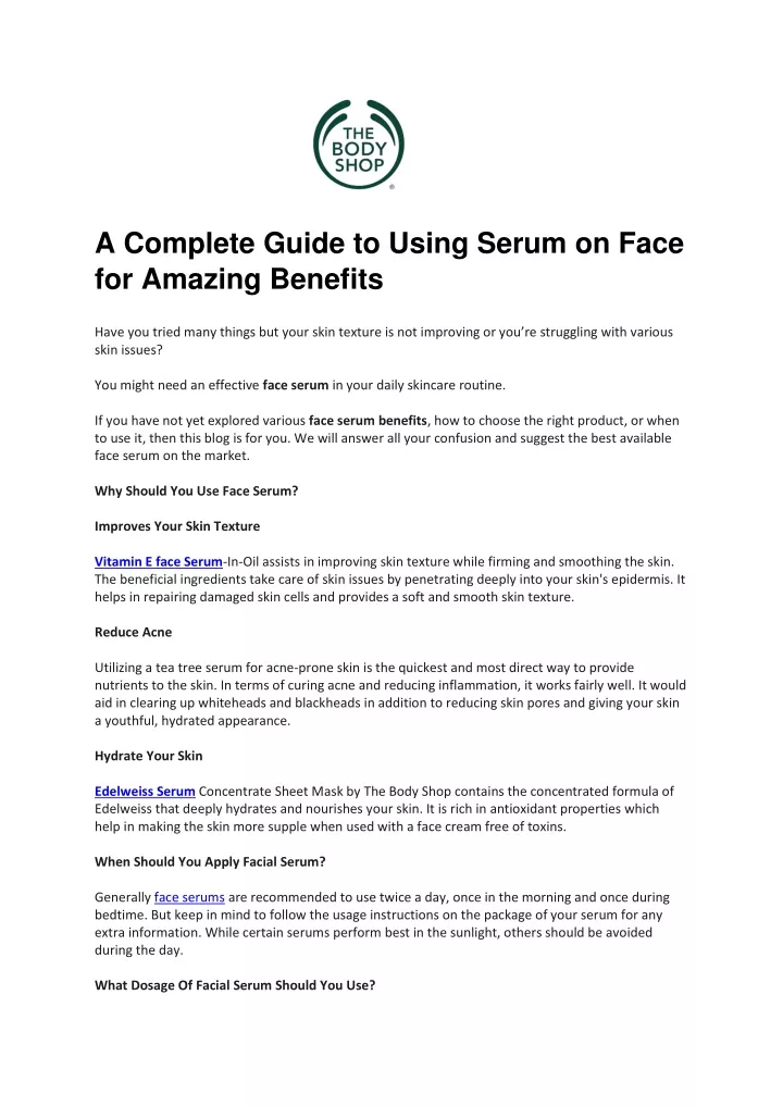 a complete guide to using serum on face