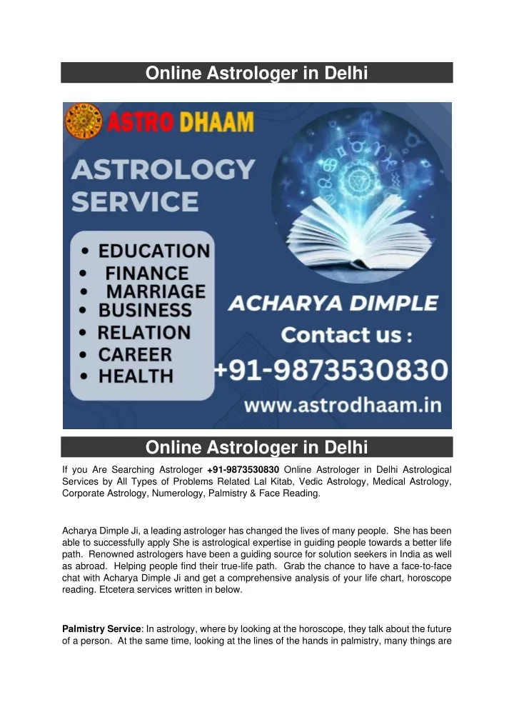 online astrologer in delhi