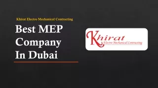 Best MEP Company In Dubai