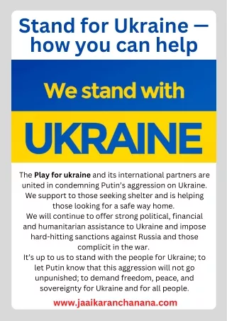 Stand for Ukraine — how you can help