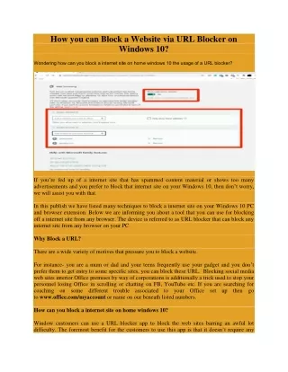 how you can block a website via url blocker