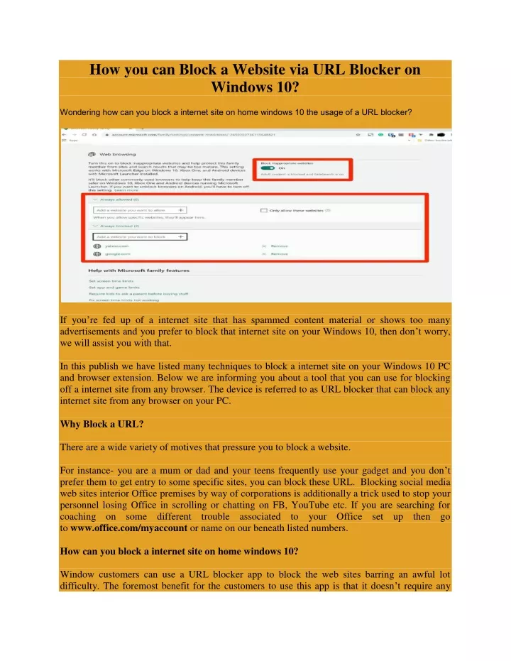 how you can block a website via url blocker