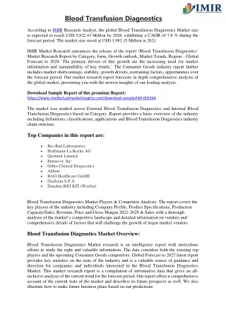 blood transfusion diagnostics