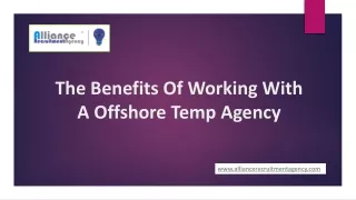 The Benefits Of Working With A Offshore Temp Agency