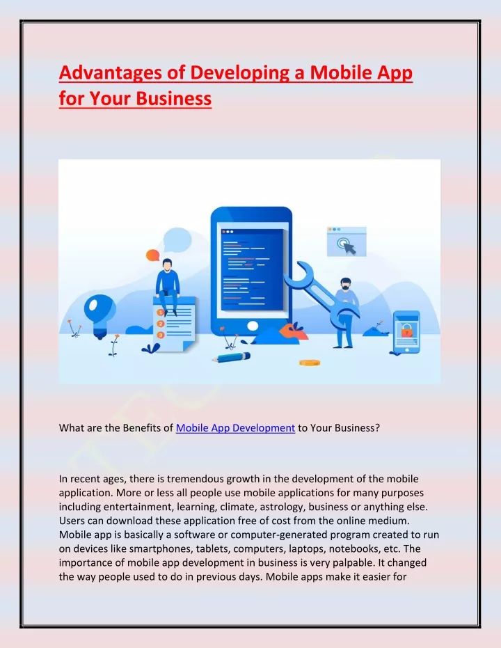 advantages of developing a mobile app for your