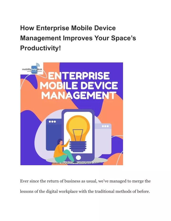 how enterprise mobile device management improves