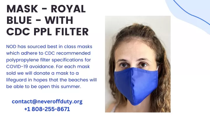 mask royal blue with cdc ppl filter