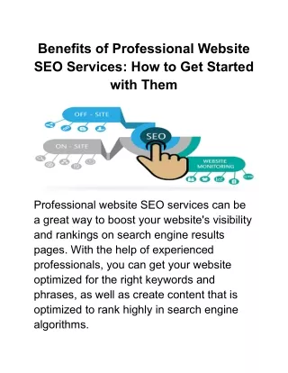 Benefits of Professional Website SEO Services