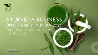 Ayurveda Business Opportunity In India 2023