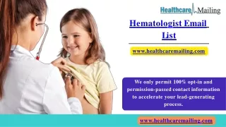 Hematologist Email List