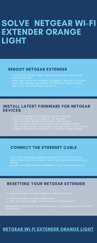 Solve  Netgear Wi-Fi Extender Orange Light