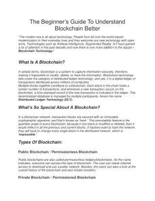 The Beginner guide of Blockchain development