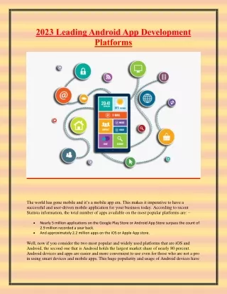 2023 leading android app development platforms