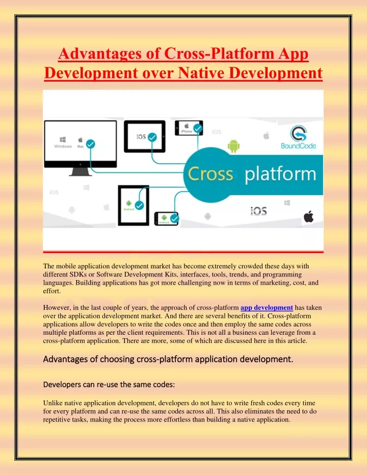 advantages of cross platform app development over